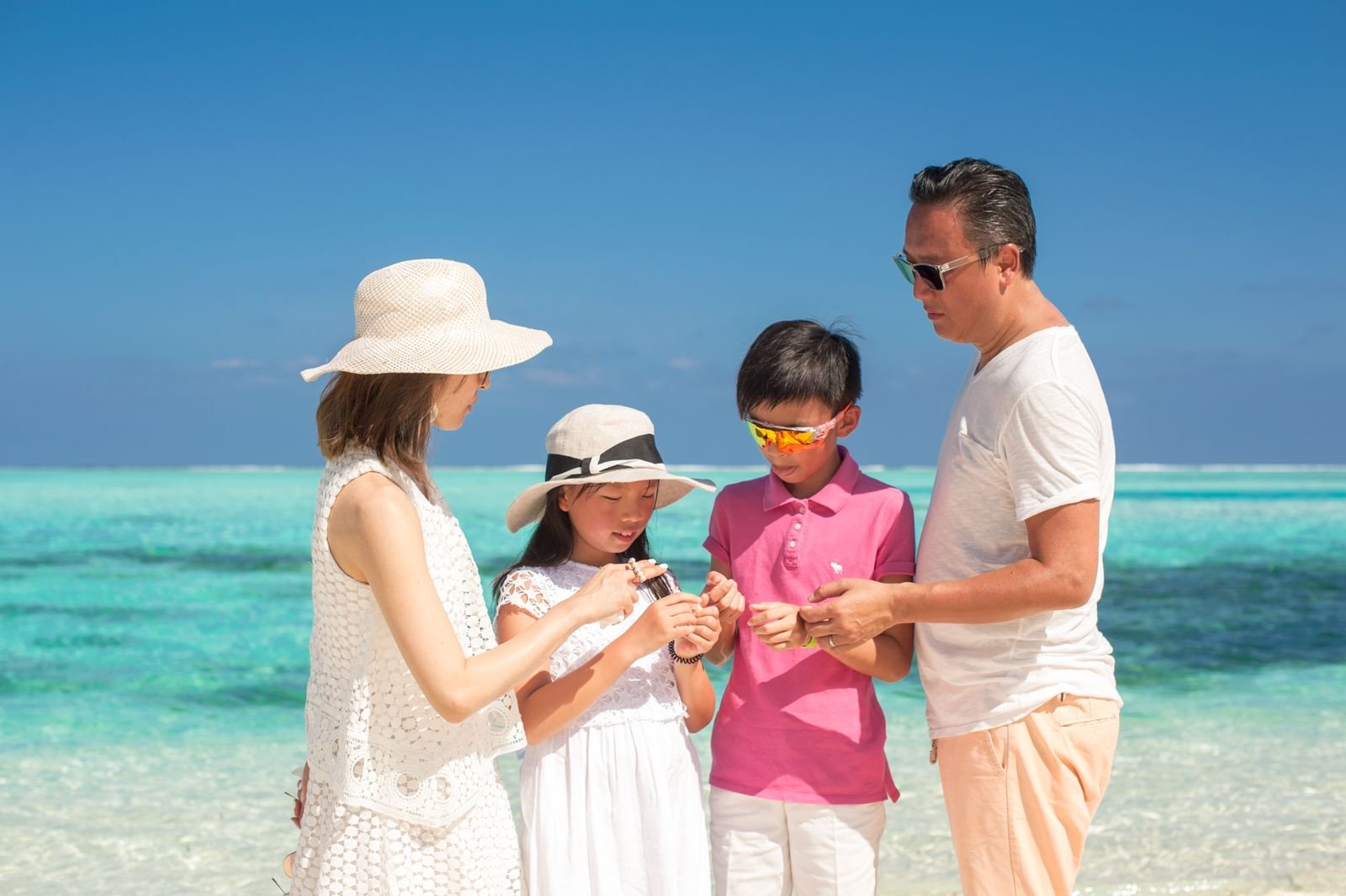 A family enjoying a beach holiday